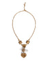 Dolce & Gabbana Gold Brass Lily Crystal Sacred Heart Pendant Necklace